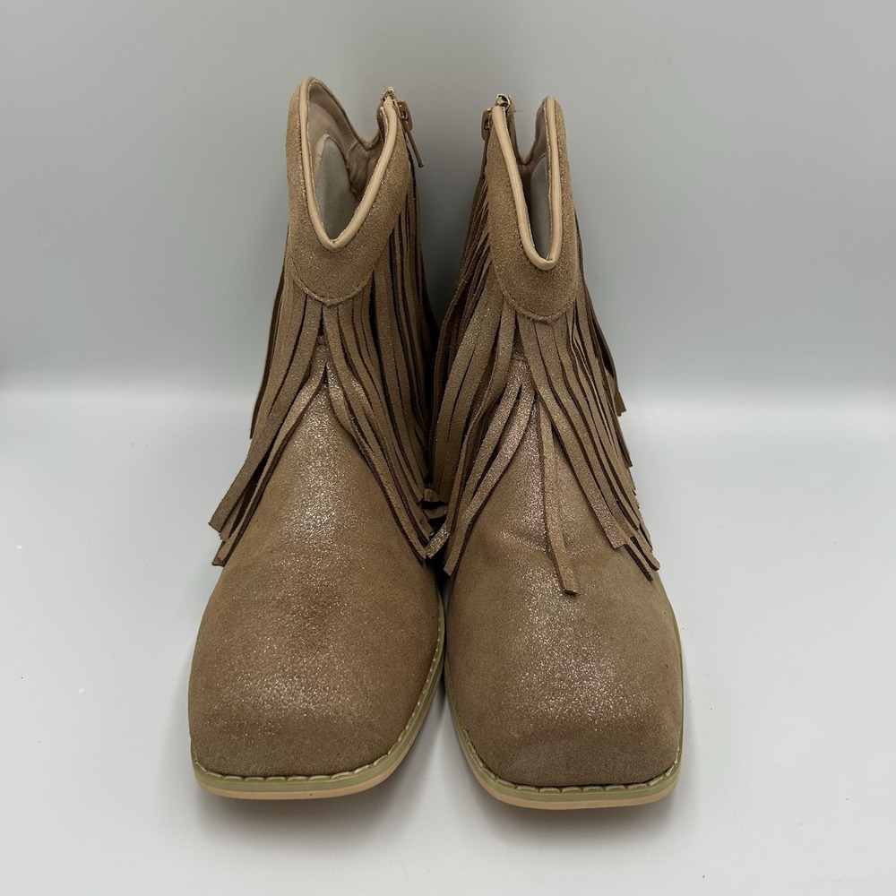 A Bear Co Fringe Western Boots‎ Beige Size 12 - Picture 3 of 9